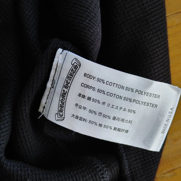 Chrome Hearts Horseshoe Thermal Waffle T-Shirt Black Long Sleeve size XXL (New) - Picture 11 of 11